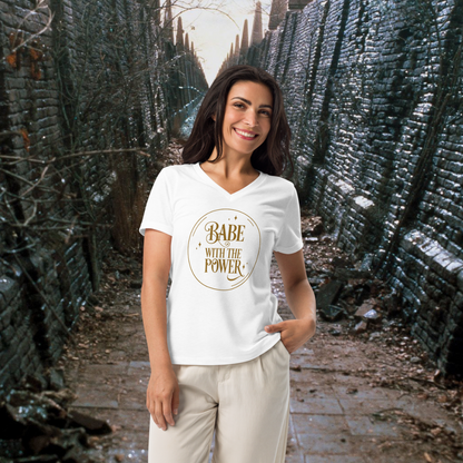 Babe with the Power (Gold) | Women’s Relaxed V-Neck