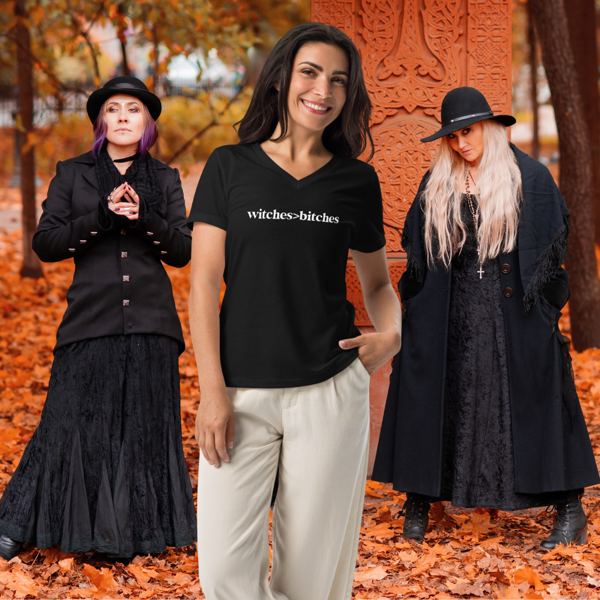 Witches > Bitches | Women's Relaxed V-Neck