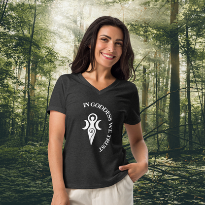 In Goddess We Trust | Women's Relaxed V-Neck