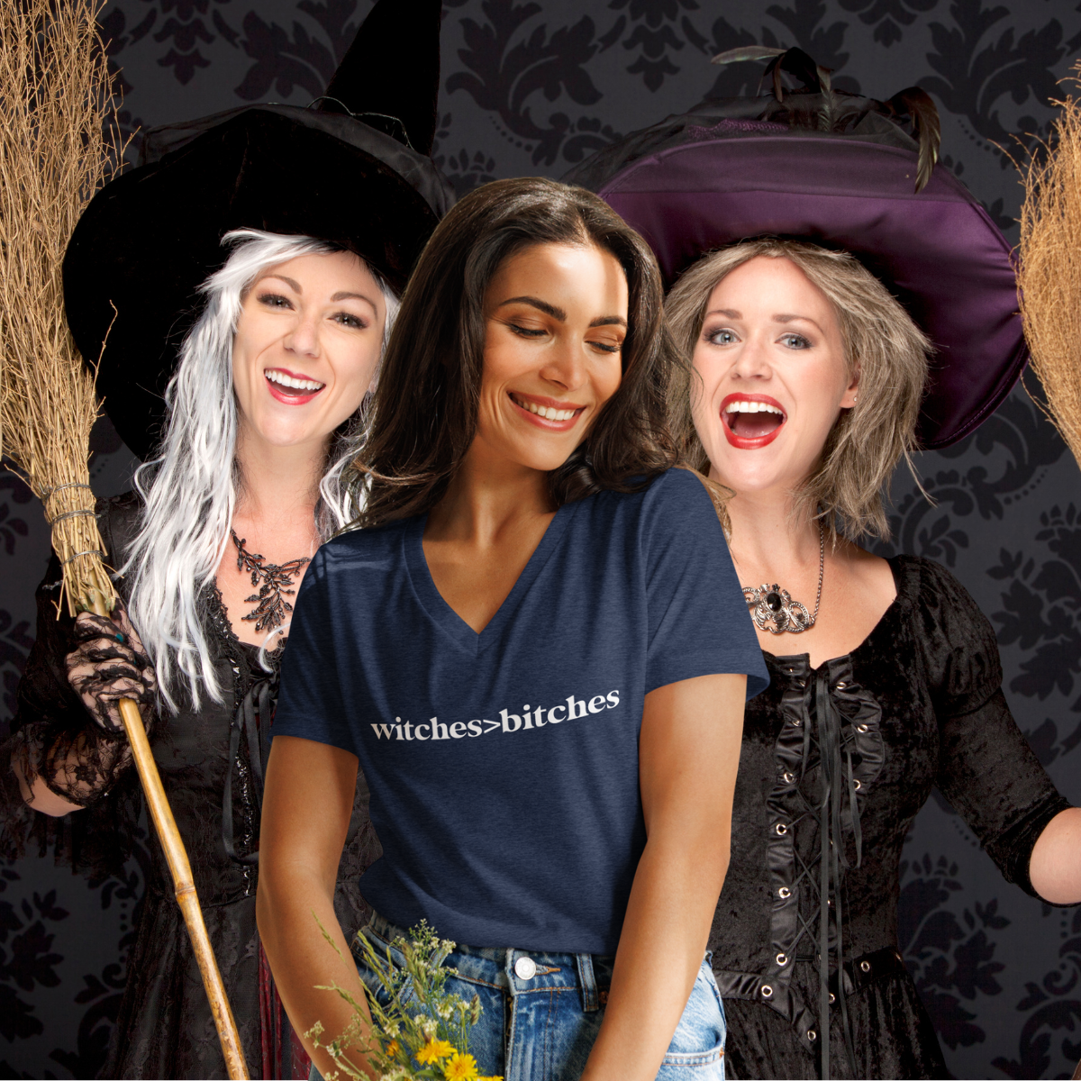 Witches > Bitches | Women's Relaxed V-Neck