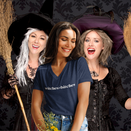 Witches > Bitches | Women's Relaxed V-Neck