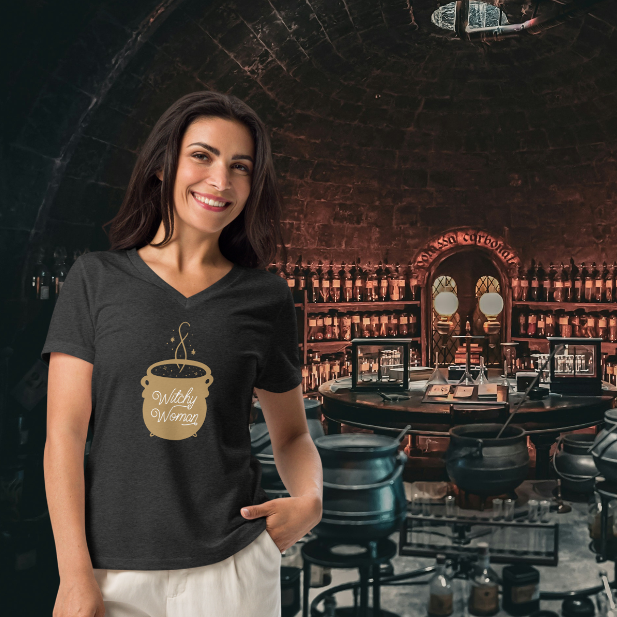 Witchy Woman Cauldron | Women’s Relaxed V-Neck