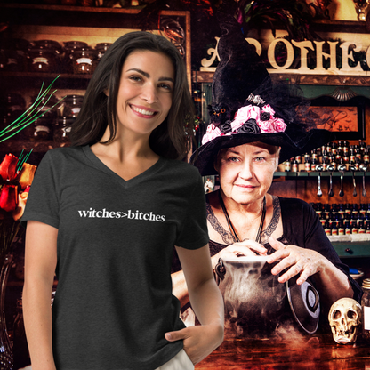 Witches > Bitches | Women's Relaxed V-Neck