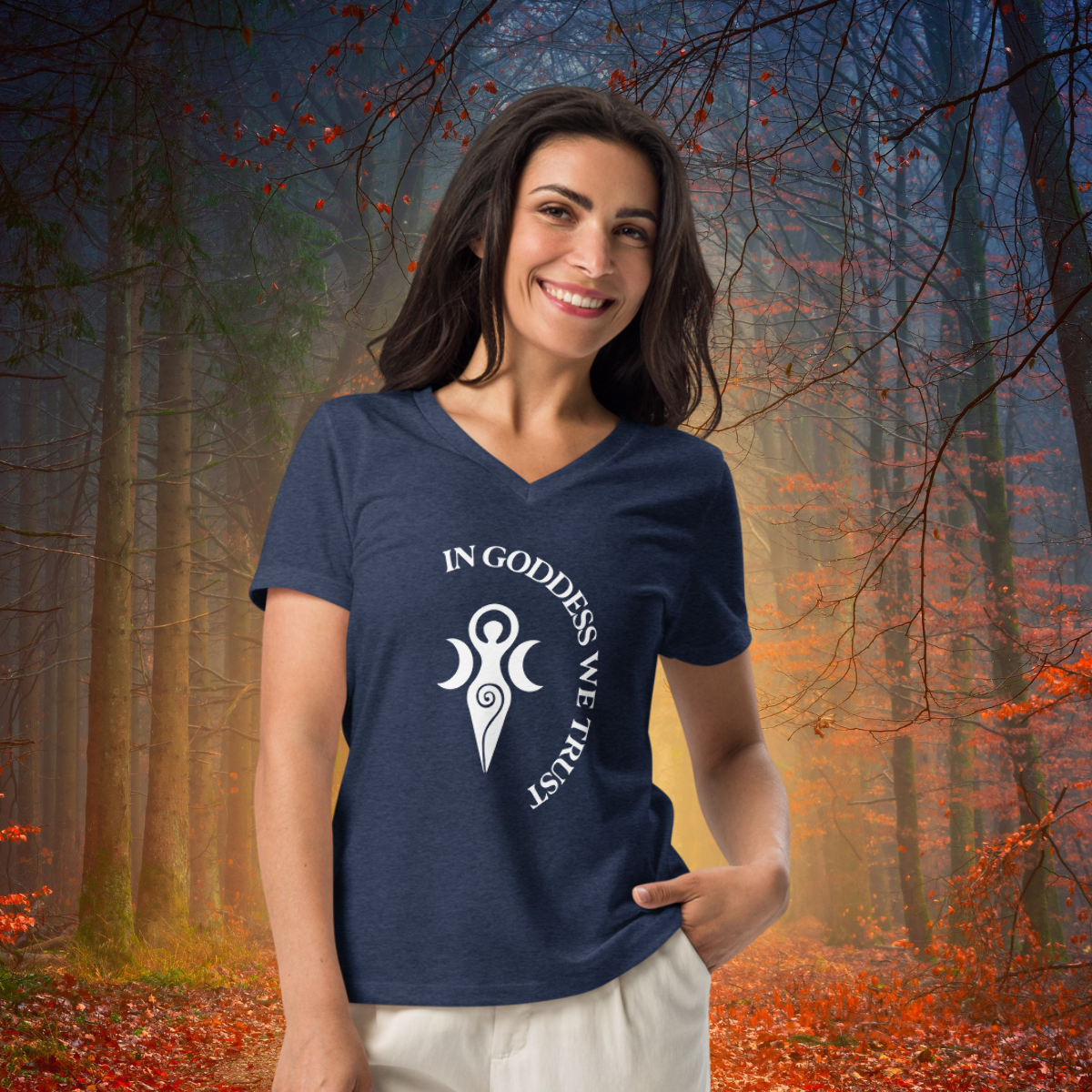 In Goddess We Trust | Women's Relaxed V-Neck