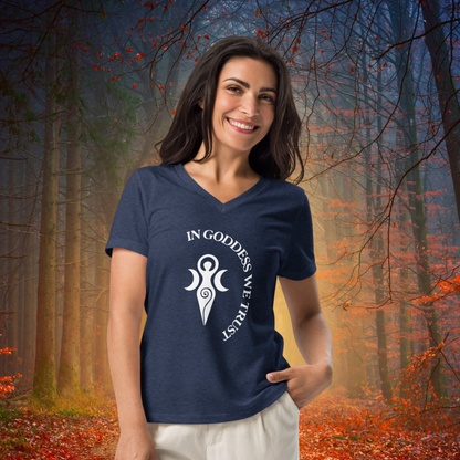 In Goddess We Trust | Women's Relaxed V-Neck