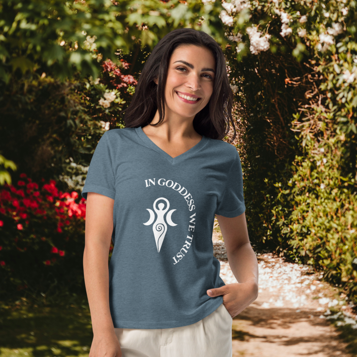 In Goddess We Trust | Women's Relaxed V-Neck