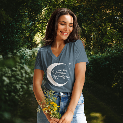 Witchy Woman Moon | Women’s Relaxed V-Neck
