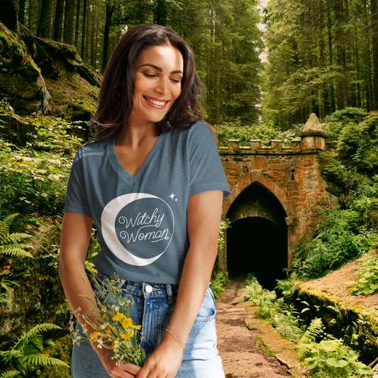 Witchy Woman Moon | Women’s Relaxed V-Neck